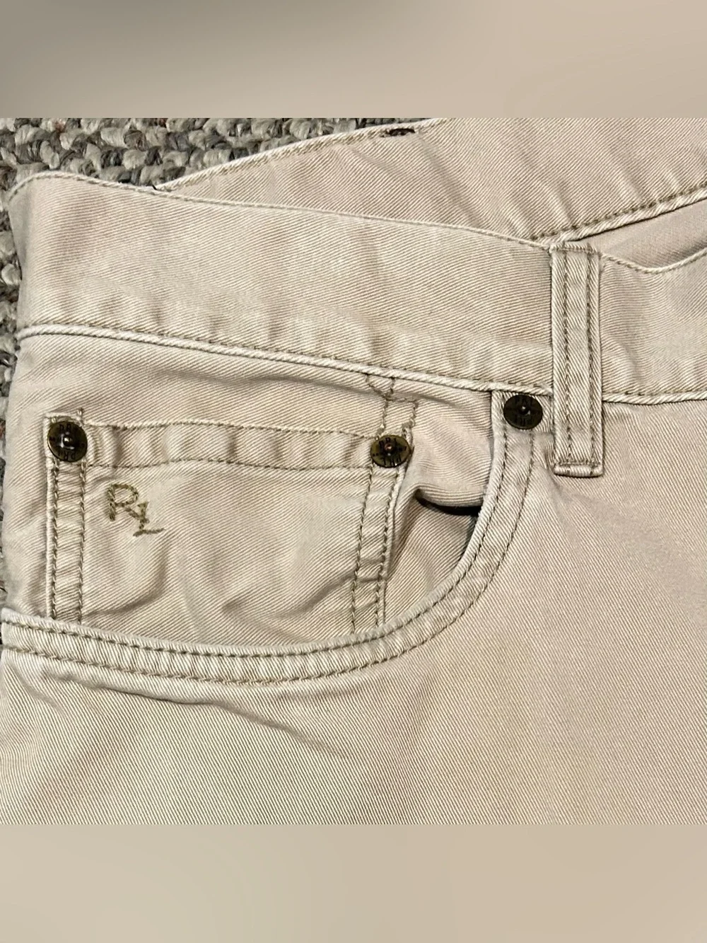 Polo Ralph Lauren 650 Straight Leg Khaki Pants Mens 34x34 Tan Cotton Chinos